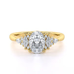 Oval cut diamond halo engagement ring