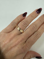 Floral engraved wedding band