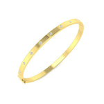 Flush set diamond bangle bracelet