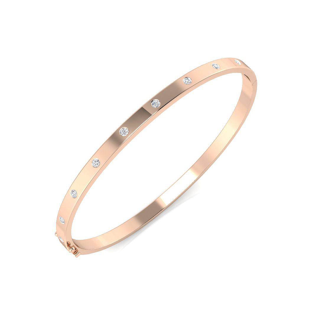 Flush set diamond bangle bracelet