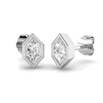 Kite cut diamond bezel stud earrings
