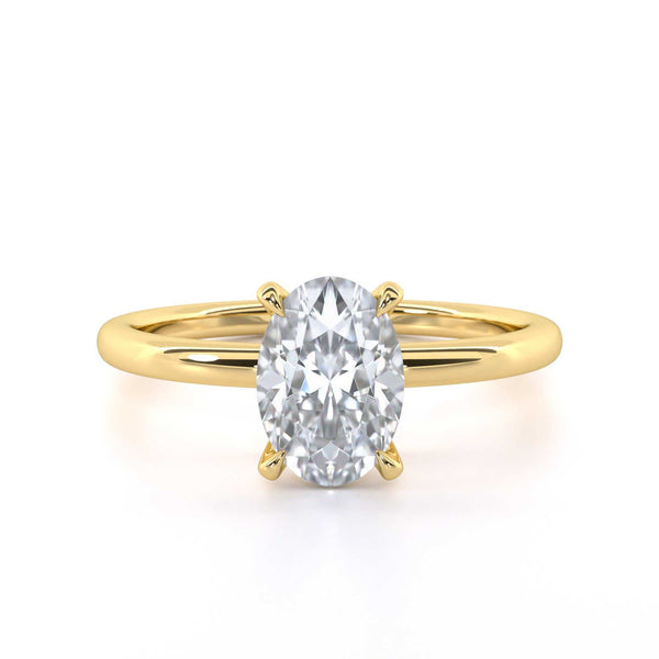 Oval diamond solitaire engagement ring