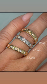 Marquise diamond engraved eternity band