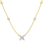Marquise diamond flower pendant necklace