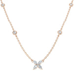 Marquise diamond flower pendant necklace