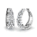 Mixed shape diamond scatter hoop earrings