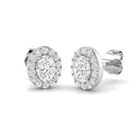 Oval cut diamond solitaire stud earrings