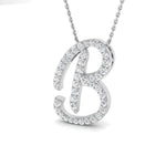 Personalised diamond initial pendant necklace