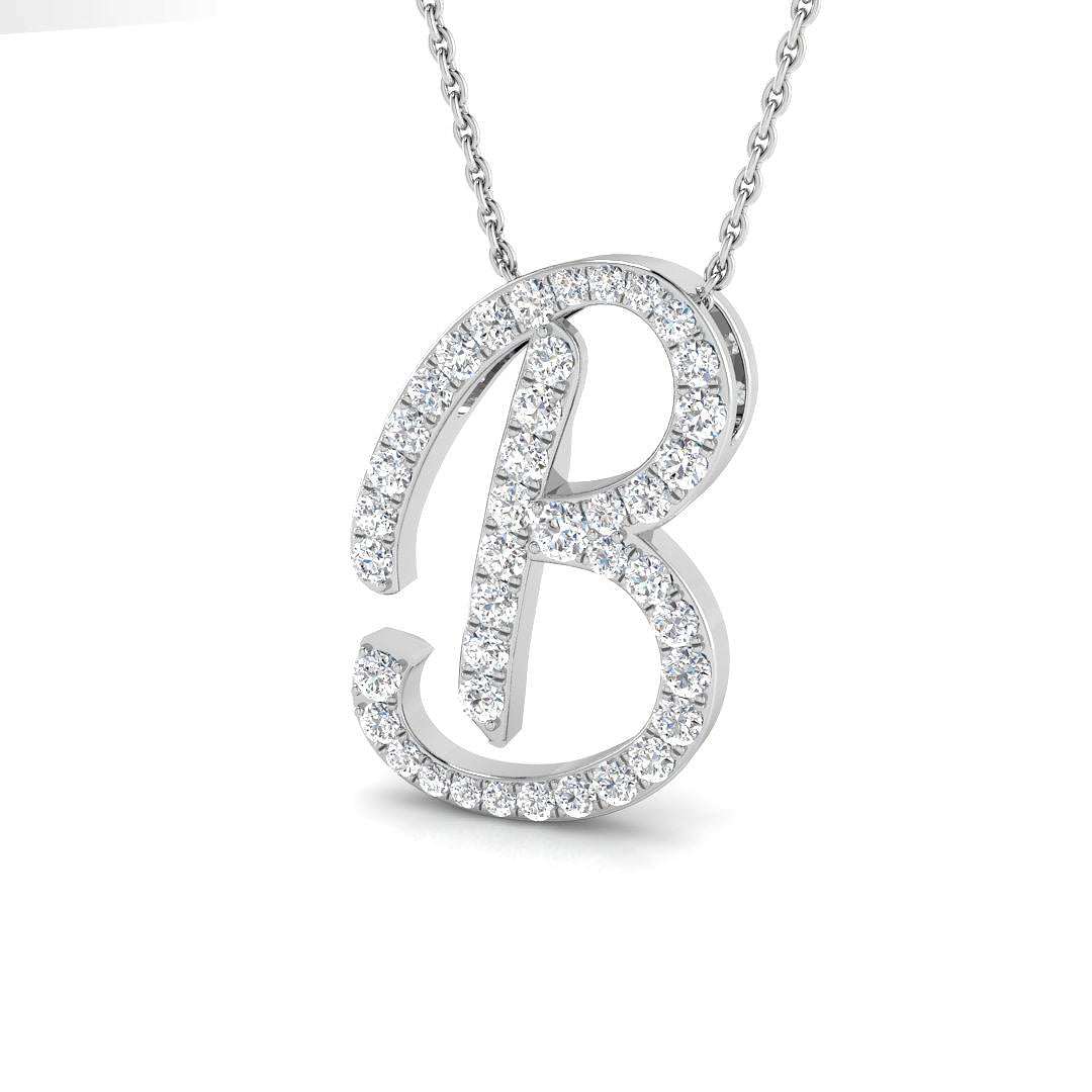 Personalised diamond initial pendant necklace