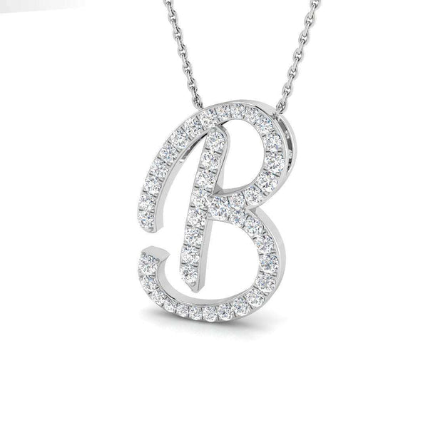 Personalised diamond initial pendant necklace
