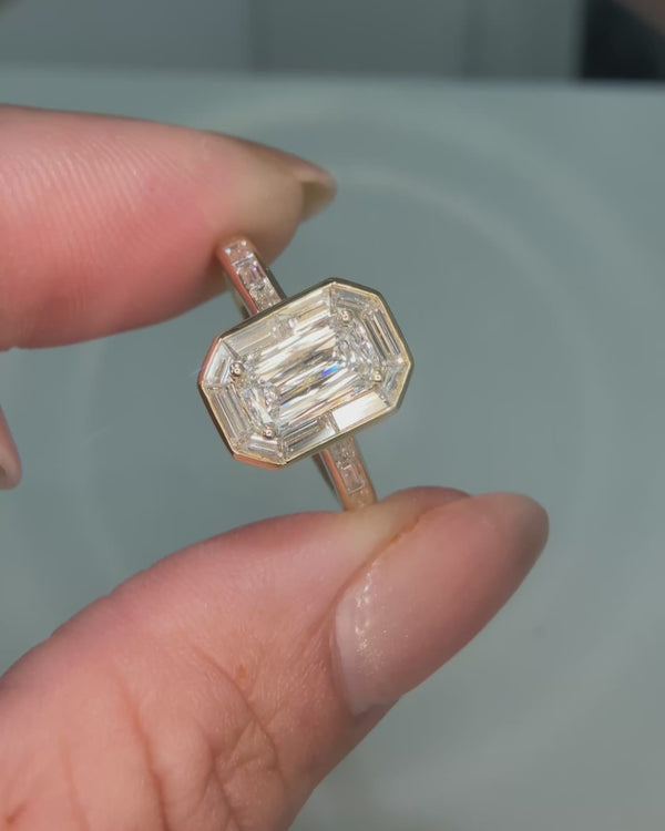 Criss Cut Radiant Josephine Cluster Ring