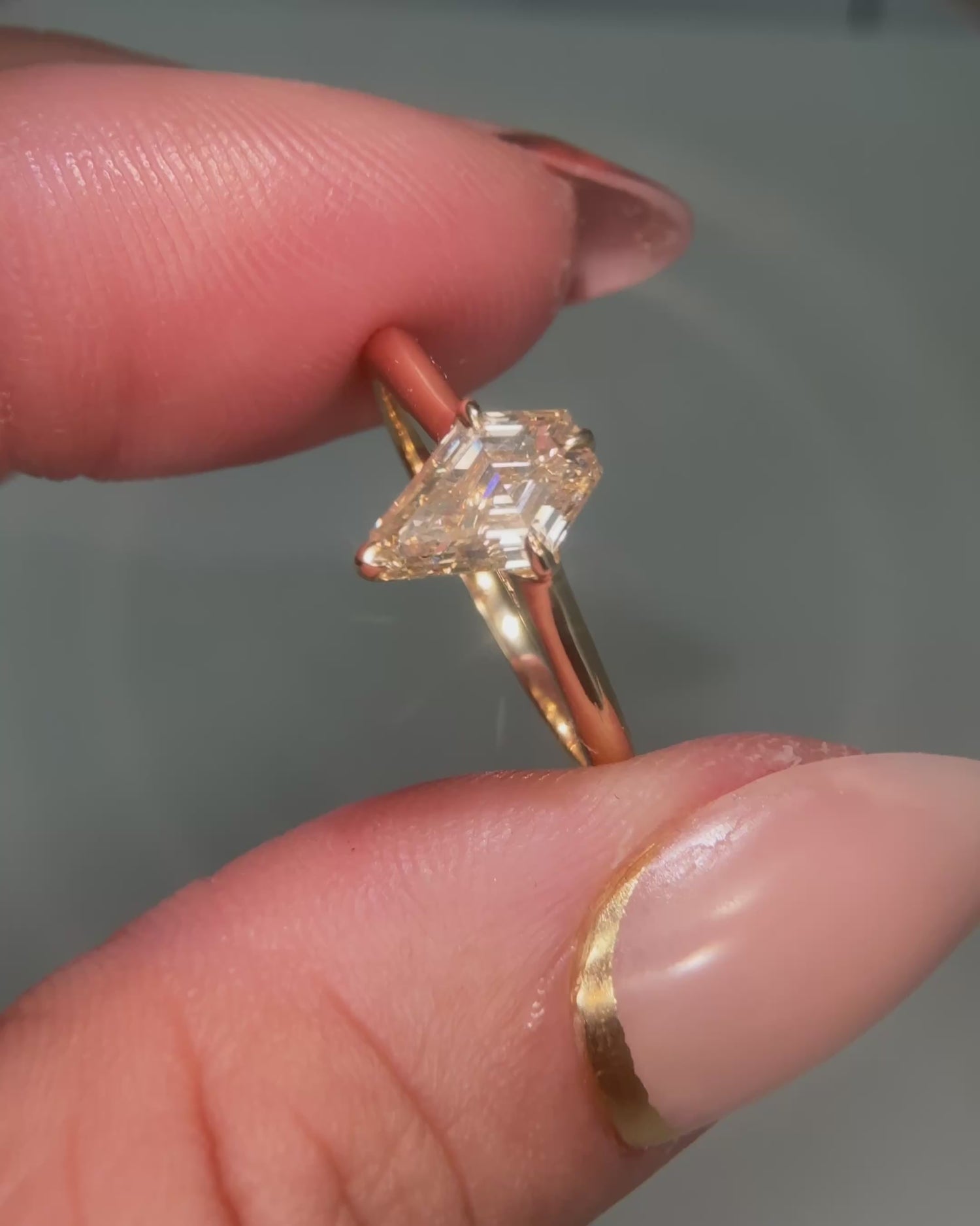 Lozenge Cut Diamond Solitaire Ring