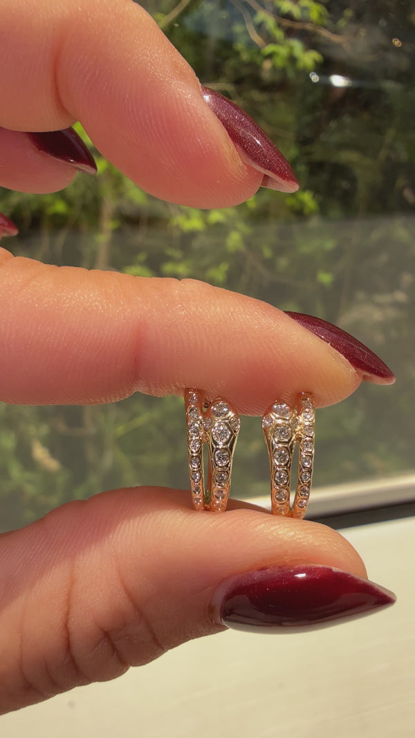 Diamond Snake Hoop Earrings
