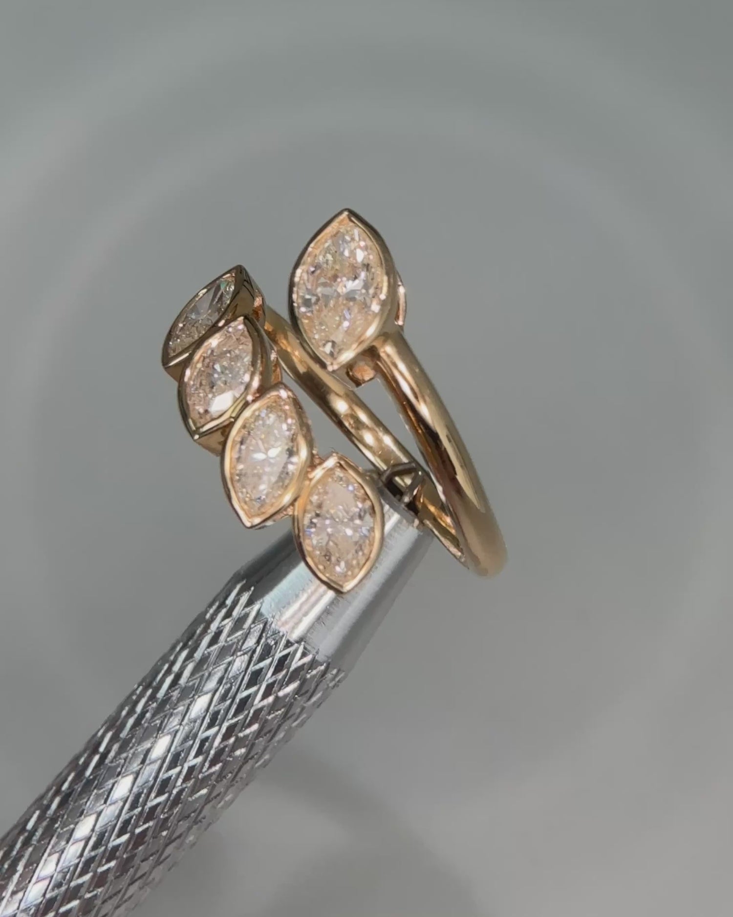 Marquise Cut Diamond Cross Over Wrap Ring