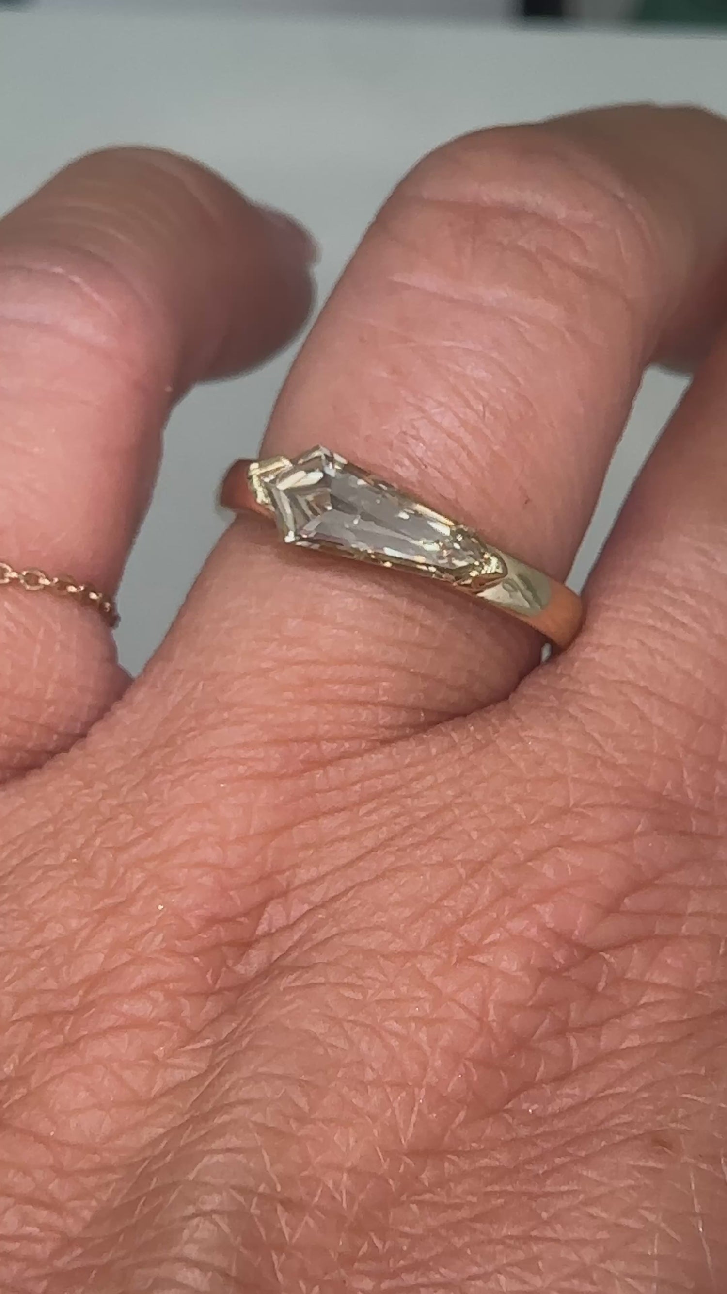 Kite Shape Diamond Gypsy Ring