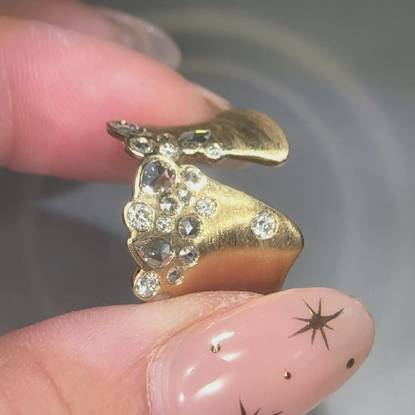 Chunky rosecut diamond collar ring