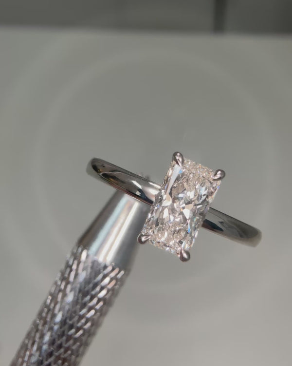 Radiant Cut Diamond Hidden Halo Ring