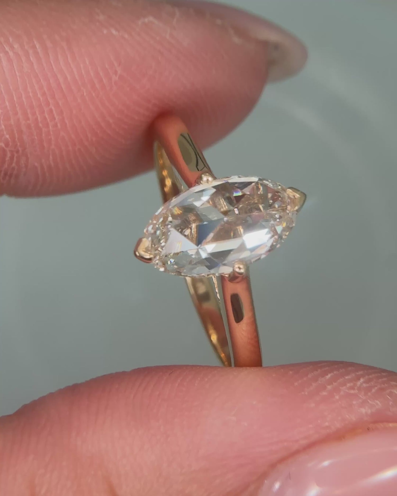 Rosecut Oval Cut Diamond Solitaire Ring