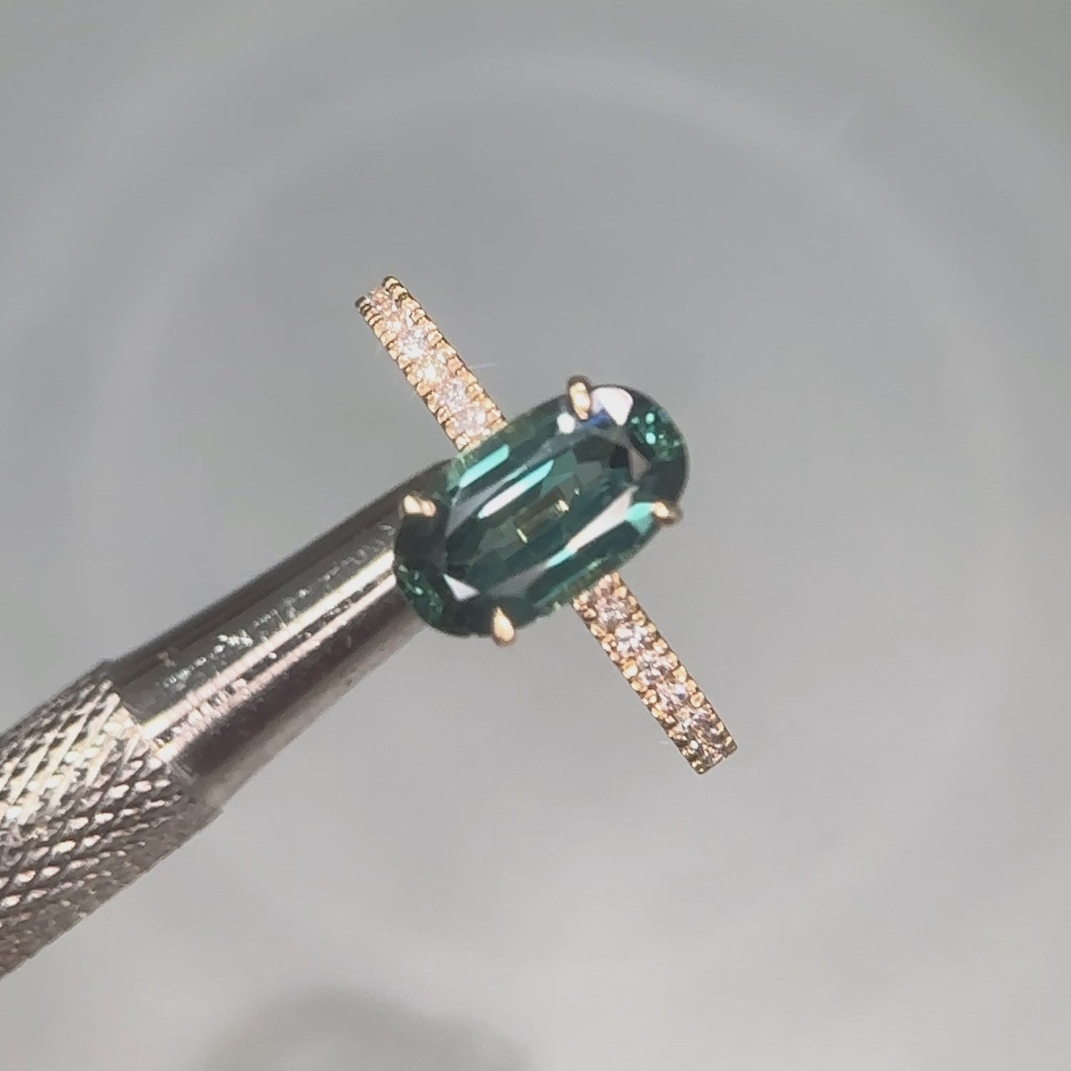 Oval Teal Sapphire Piper Ring
