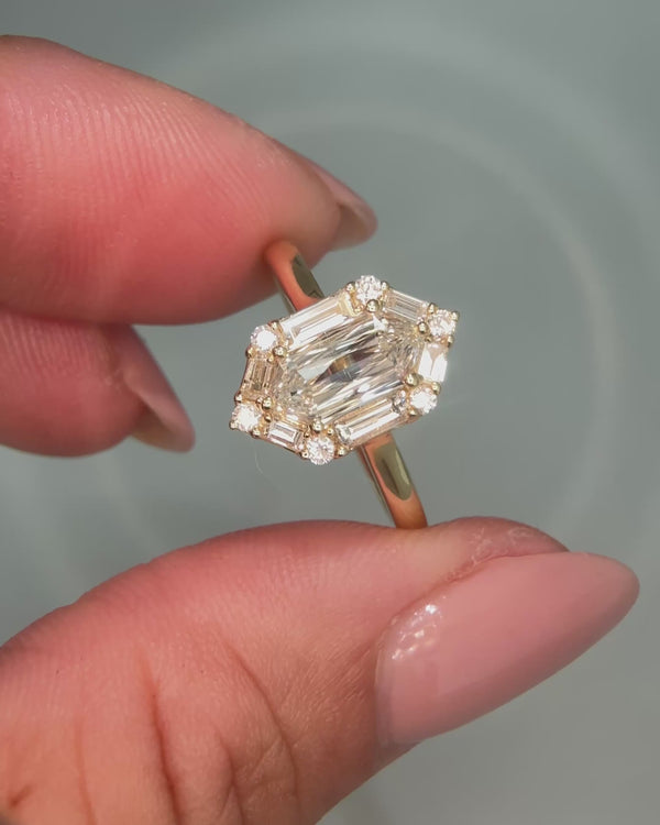 Dutch Marquise Diamond Art Deco Cluster Ring