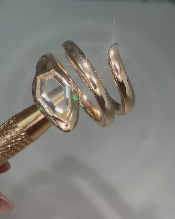 Portrait Cut Diamond Snake ring