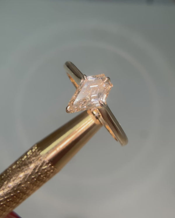 Lozenge Cut Diamond Solitaire Engagement Ring