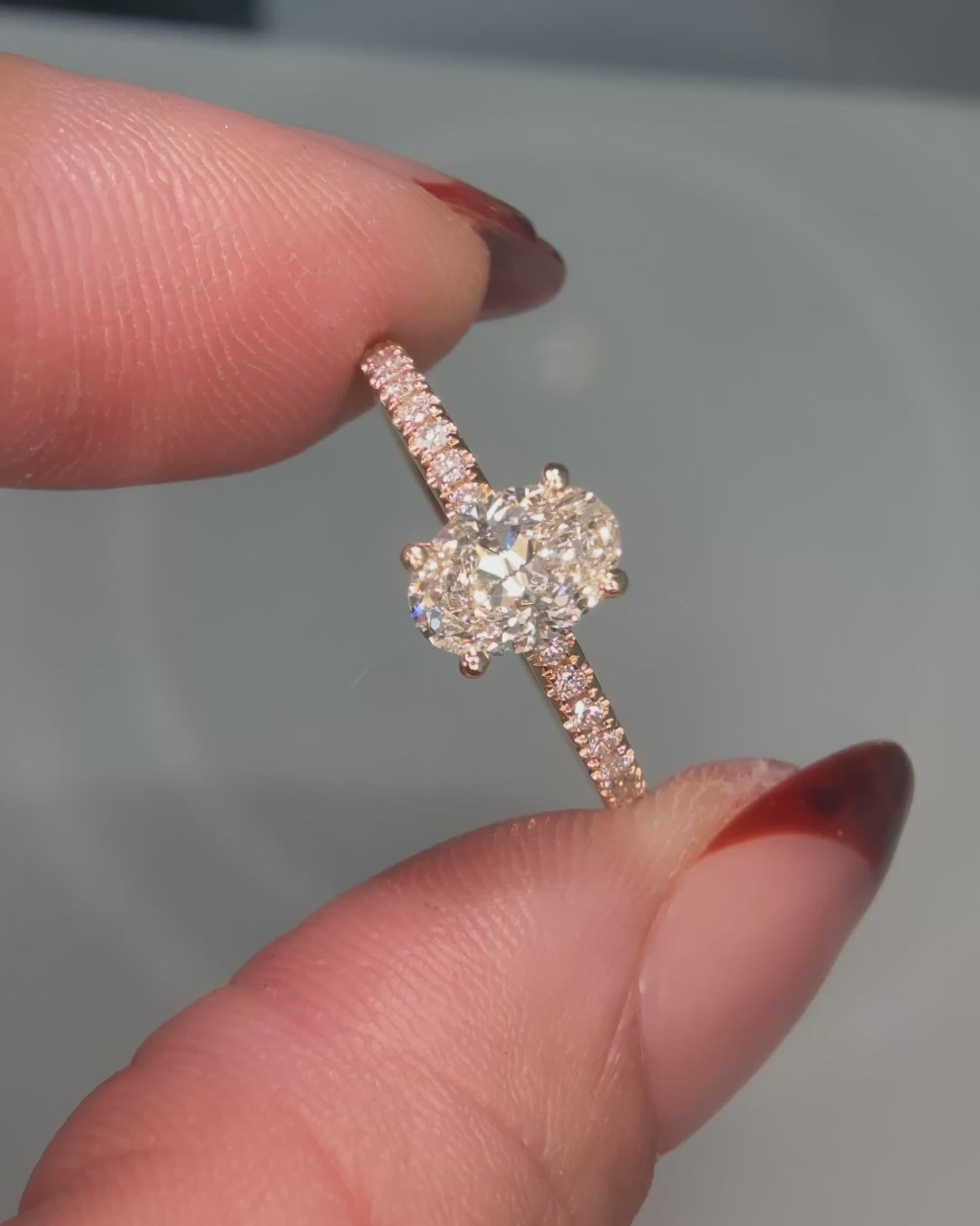 Oval Cut Diamond Piper Ring
