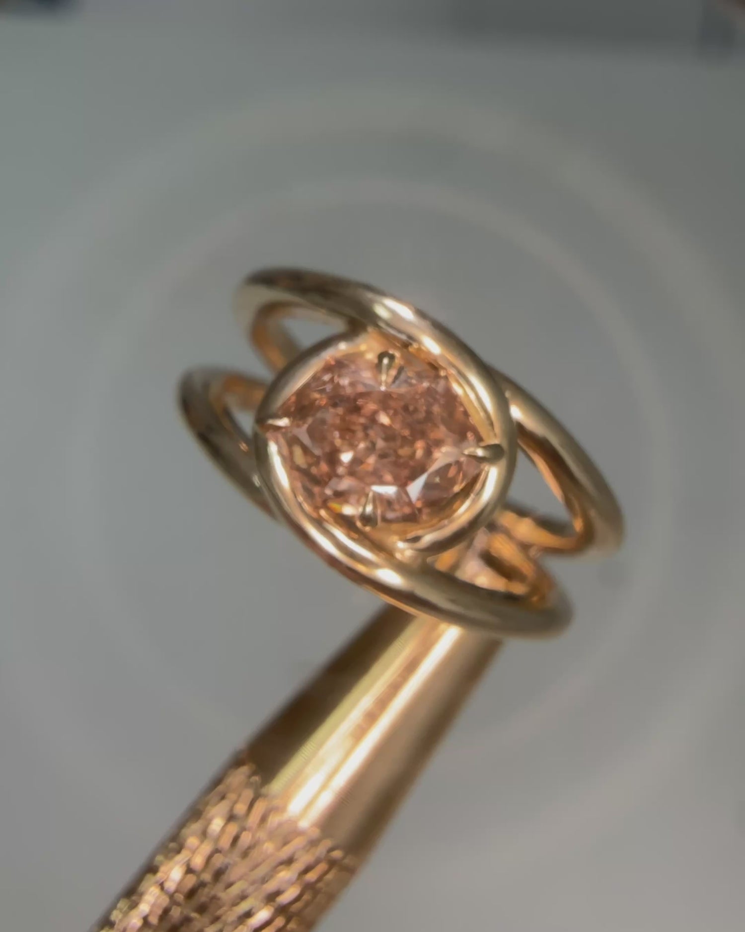 Fancy Brown Hexagon Diamond Knot Ring