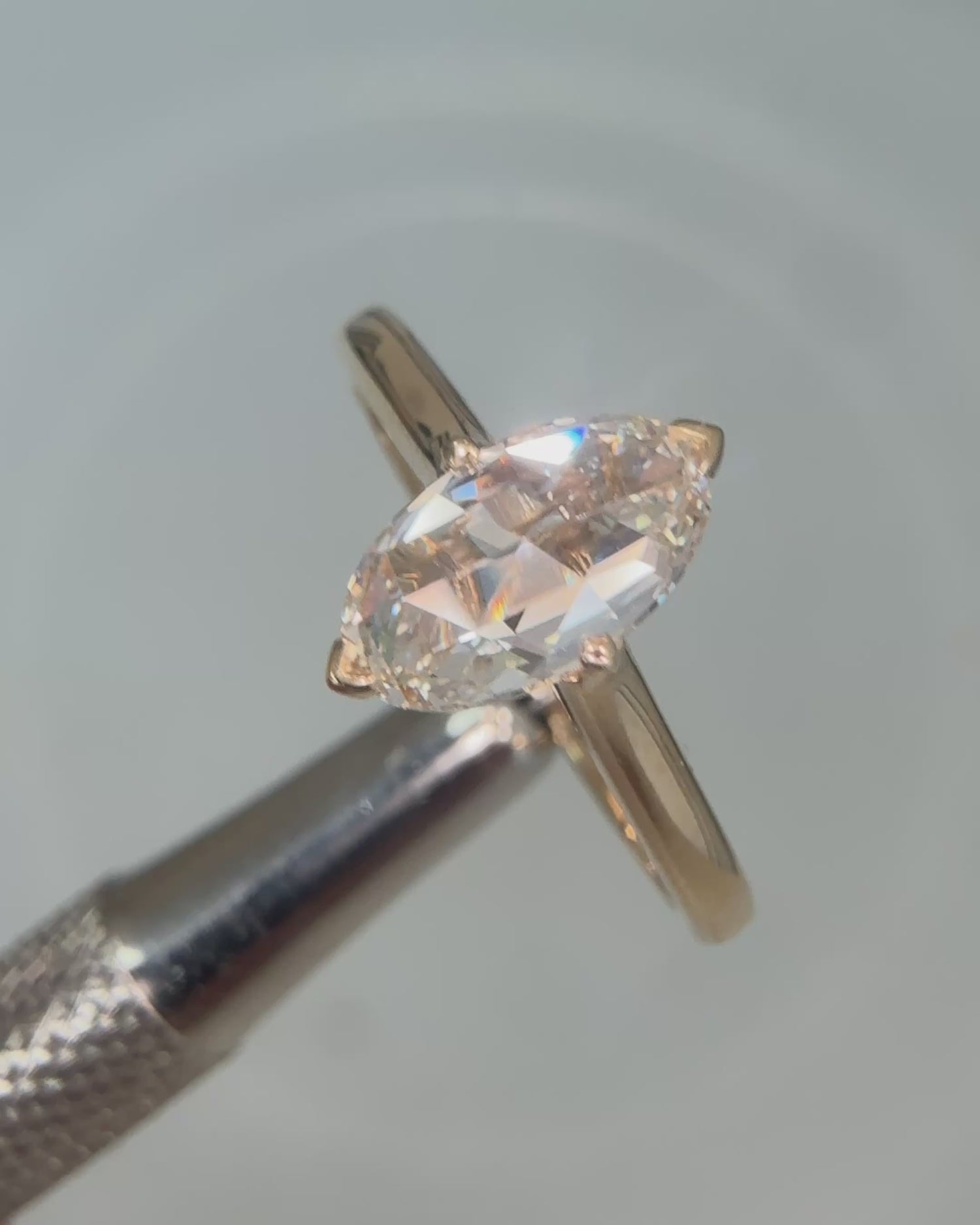 Rosecut Oval Cut Diamond Solitaire Ring