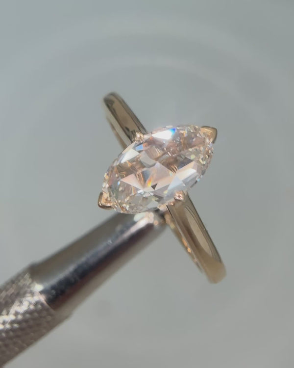 Rosecut Oval Cut Diamond Solitaire Ring