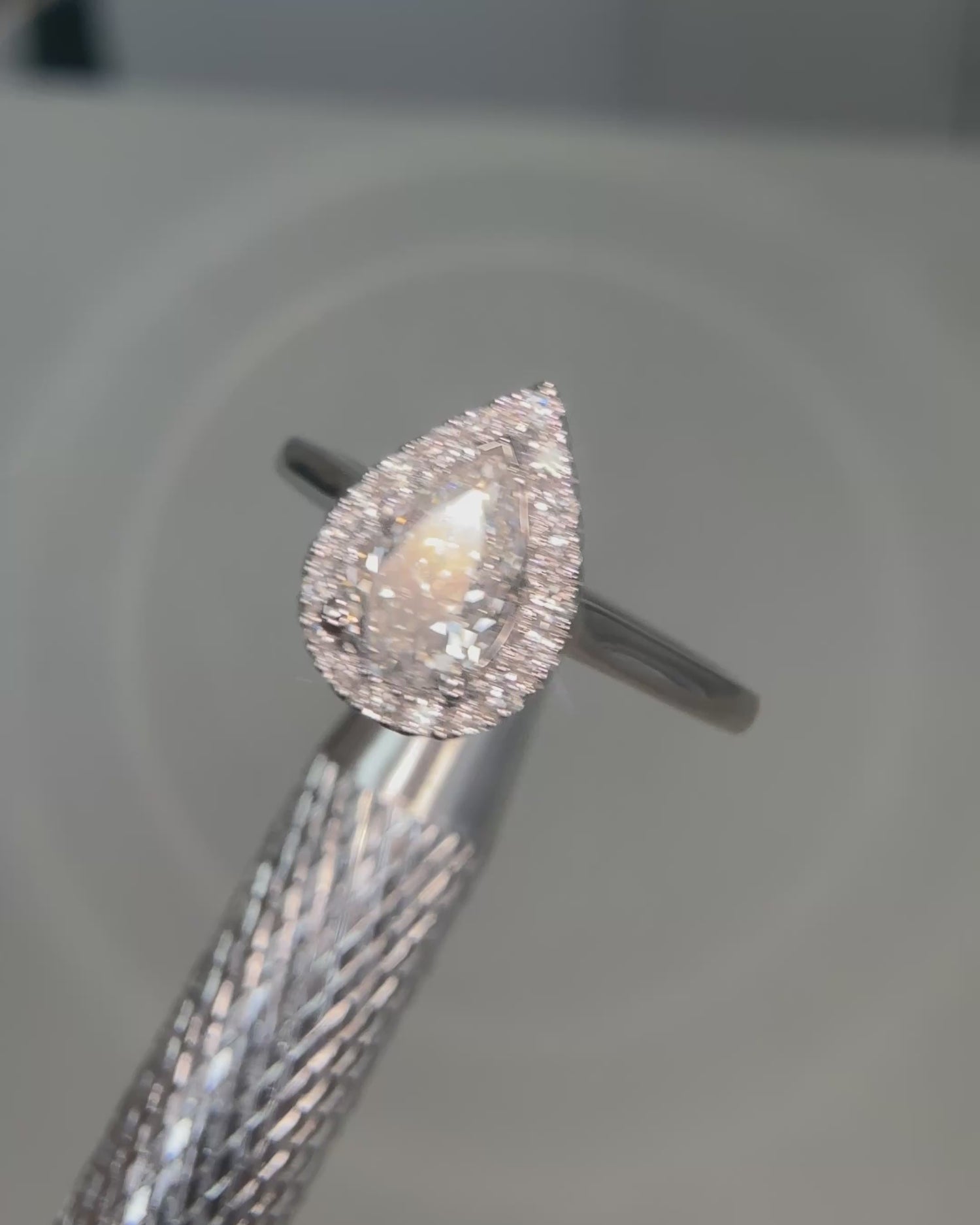 Pearshape Jennifer Halo Ring