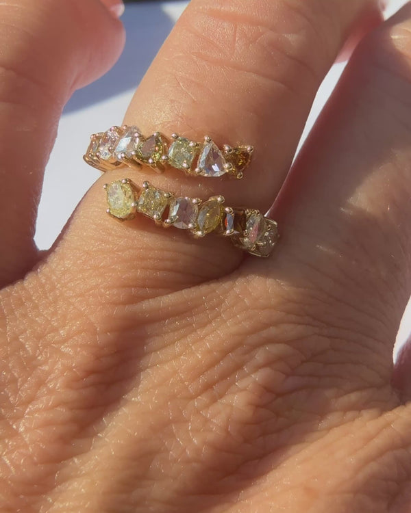 Mixed Cut Diamond Fancy Wrap Ring