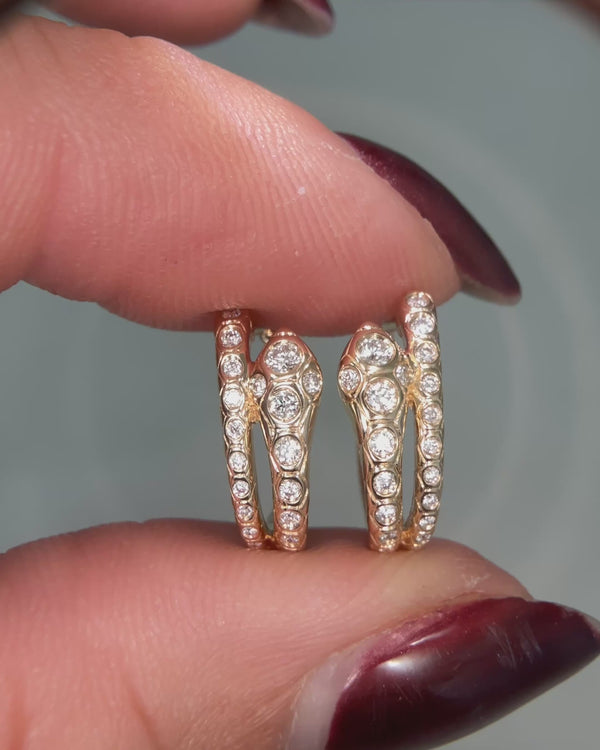 Diamond Snake Hoop Earrings