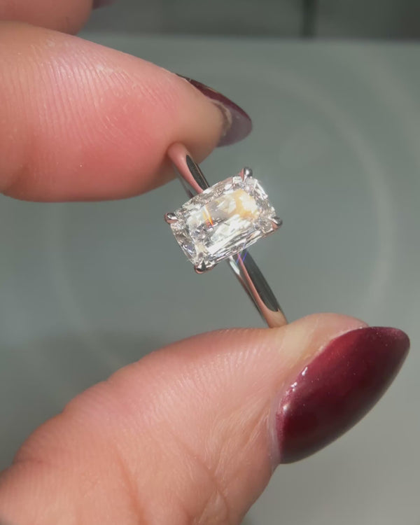  Antique cushion cut diamond engagement ring
