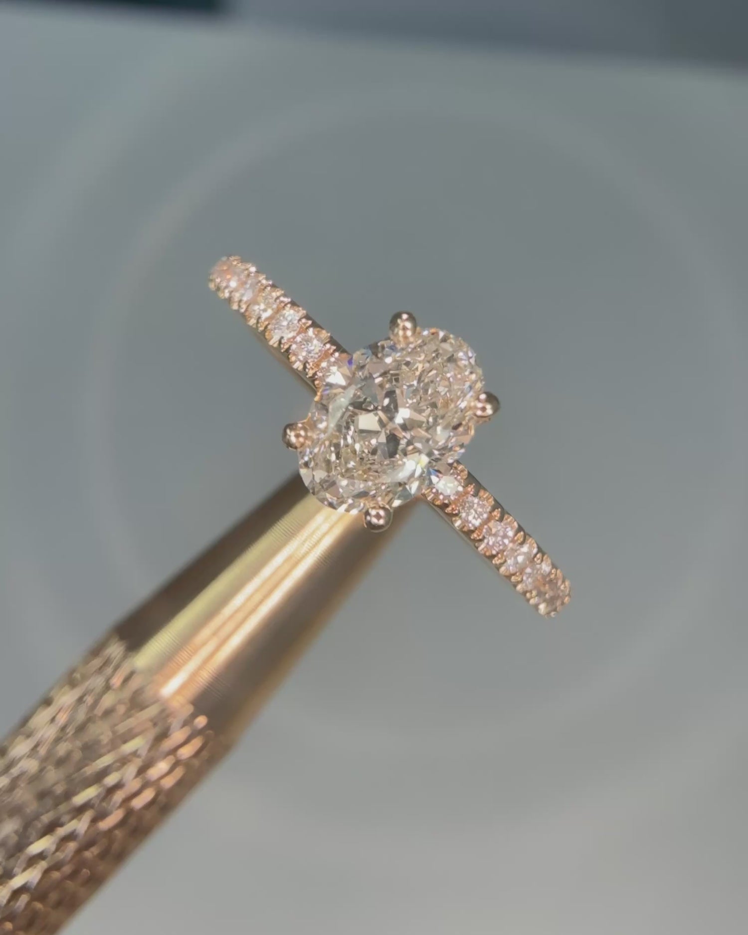 Oval Cut Diamond Piper Ring