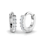 Round brilliant cut diamond huggie hoop earrings