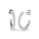 Round brilliant diamond hoop earrings