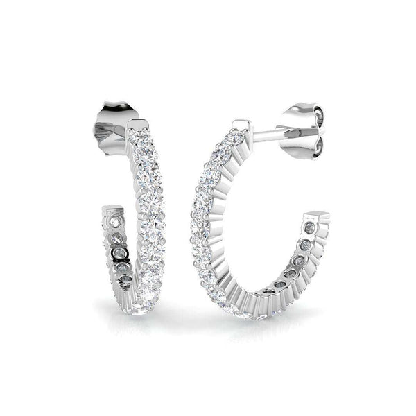 Round brilliant diamond hoop earrings