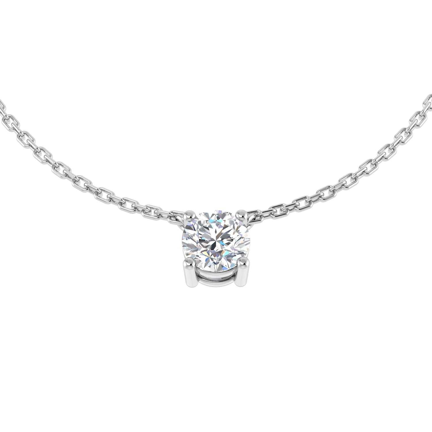 Round brilliant diamond solitaire pendant