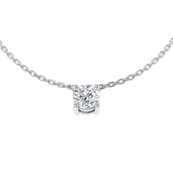 Round brilliant diamond solitaire pendant