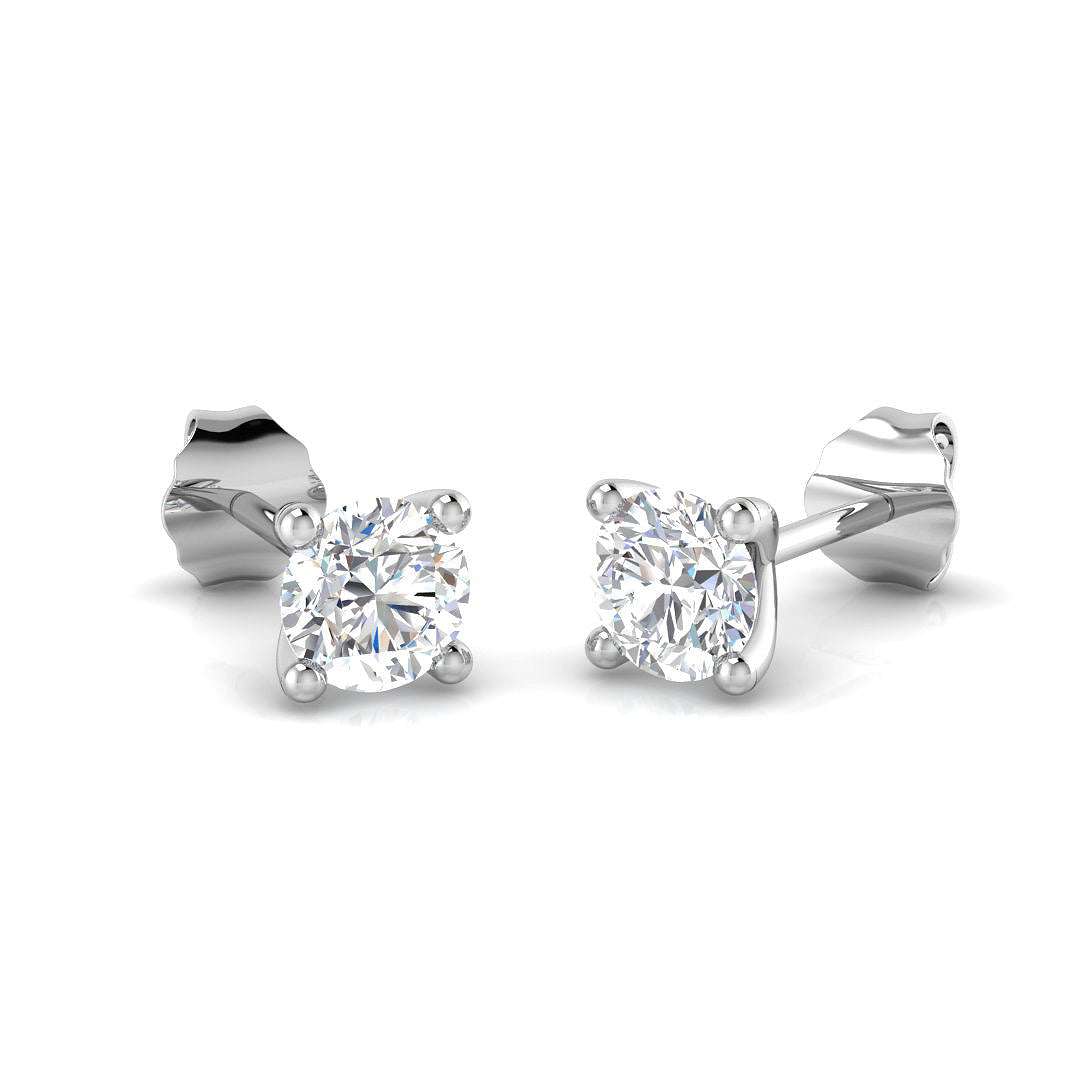 Round brilliant diamond stud earrings