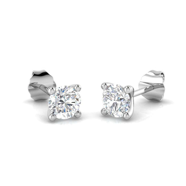 Round brilliant diamond stud earrings