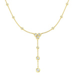 Round brilliant diamond lariat necklace