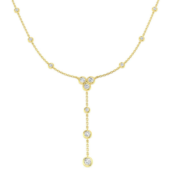 Round brilliant diamond lariat necklace