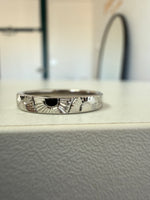 Sun engraved wedding band