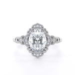 Vintage oval diamond engagement ring