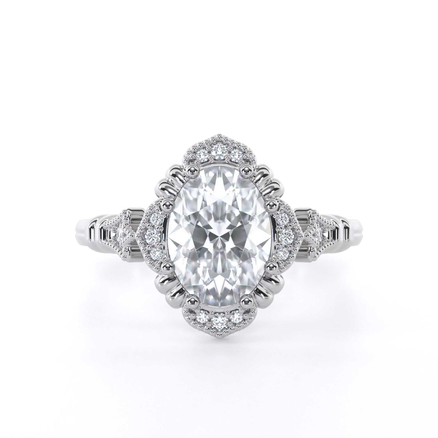 Vintage oval diamond engagement ring