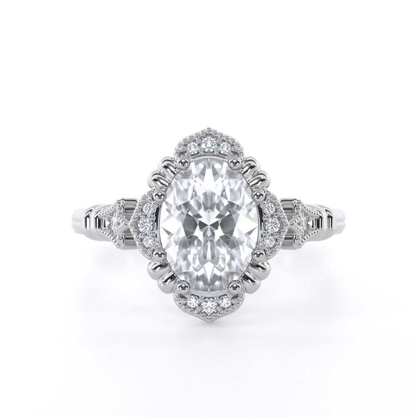 Vintage oval diamond engagement ring