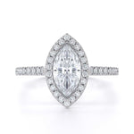 Marquise halo diamond engagement ring