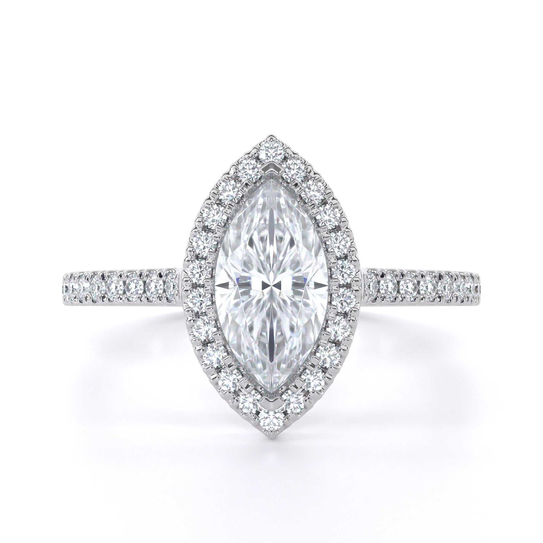 Marquise halo diamond engagement ring